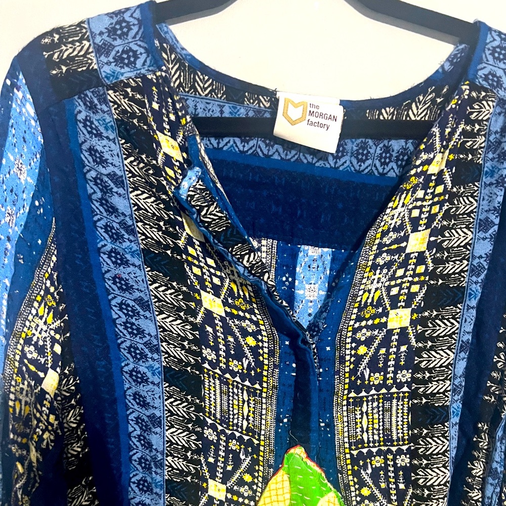 Blue business casual Top | Large | The Morgan Factory - Picture 2 of 3